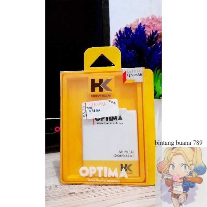 BATERai BN 34 XIAOMI REDMI 5A DOUBLE POWER BN34 HK OPTIMA BN 34 BATRE