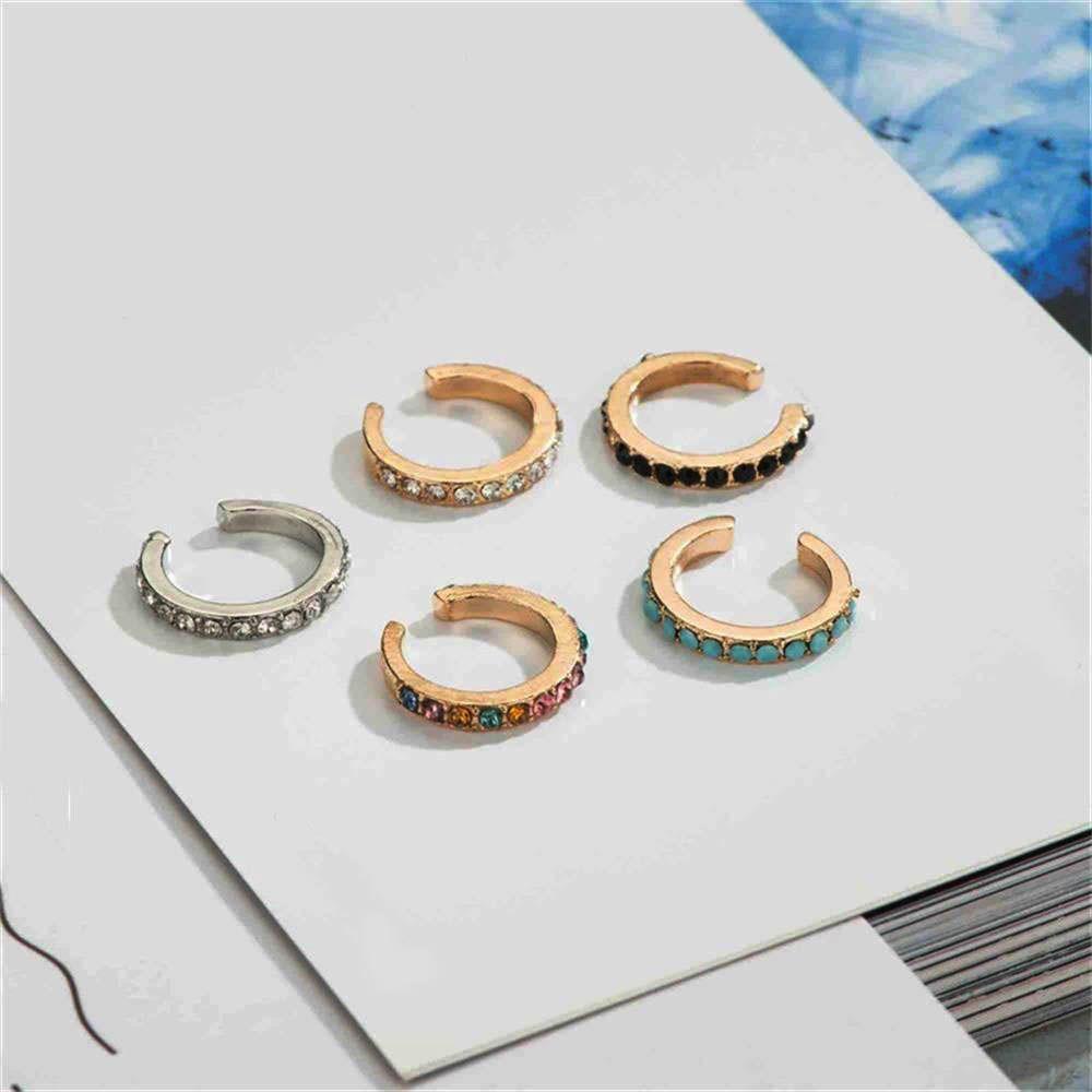 SUYO 1pc CZ Cuff Earrings Aksesoris Pesta Klip Telinga Perhiasan Tanpa Tindik Lingkaran Telinga Manset