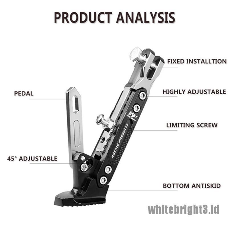 Standar Samping Sepeda Motor Bahan Aluminum Alloy CNC Warna Putih