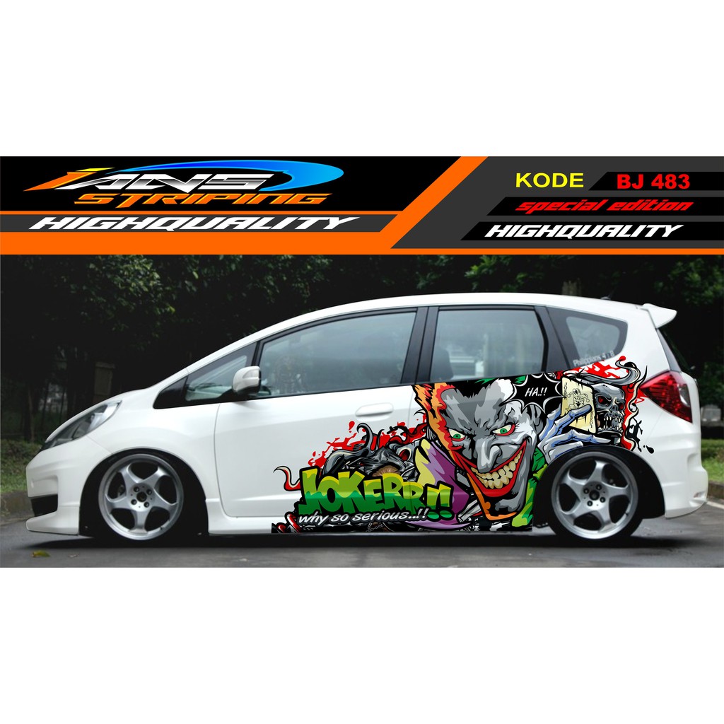 STICKER DECAL MOBIL JAZZ, BRIO, AGYA, AVANZA, SIGRA / VARIASI STIKER MOBIL JOKER / STIKER MOBIL