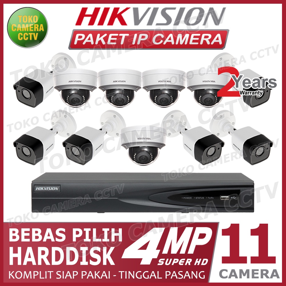 PAKET IP CAMERA HIKVISION 4MP 16 CHANNEL 11 KAMERA