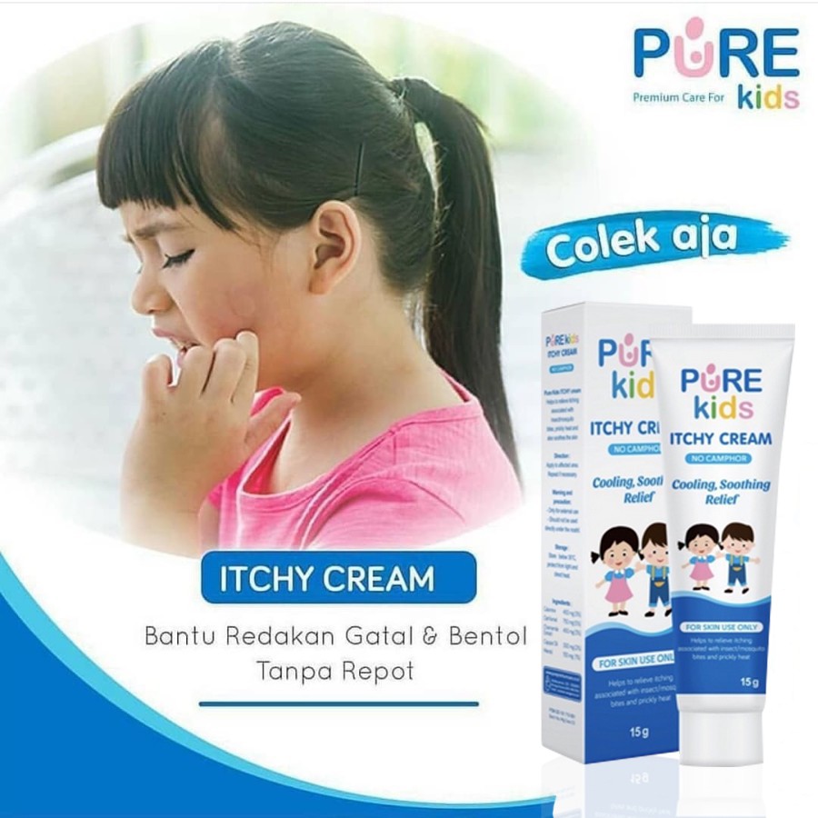 Pereda Gatal PURE KIDS ITCHY CREAM 15gr Dari Gigitan Nyamuk atauSerangga Pada Anak ens