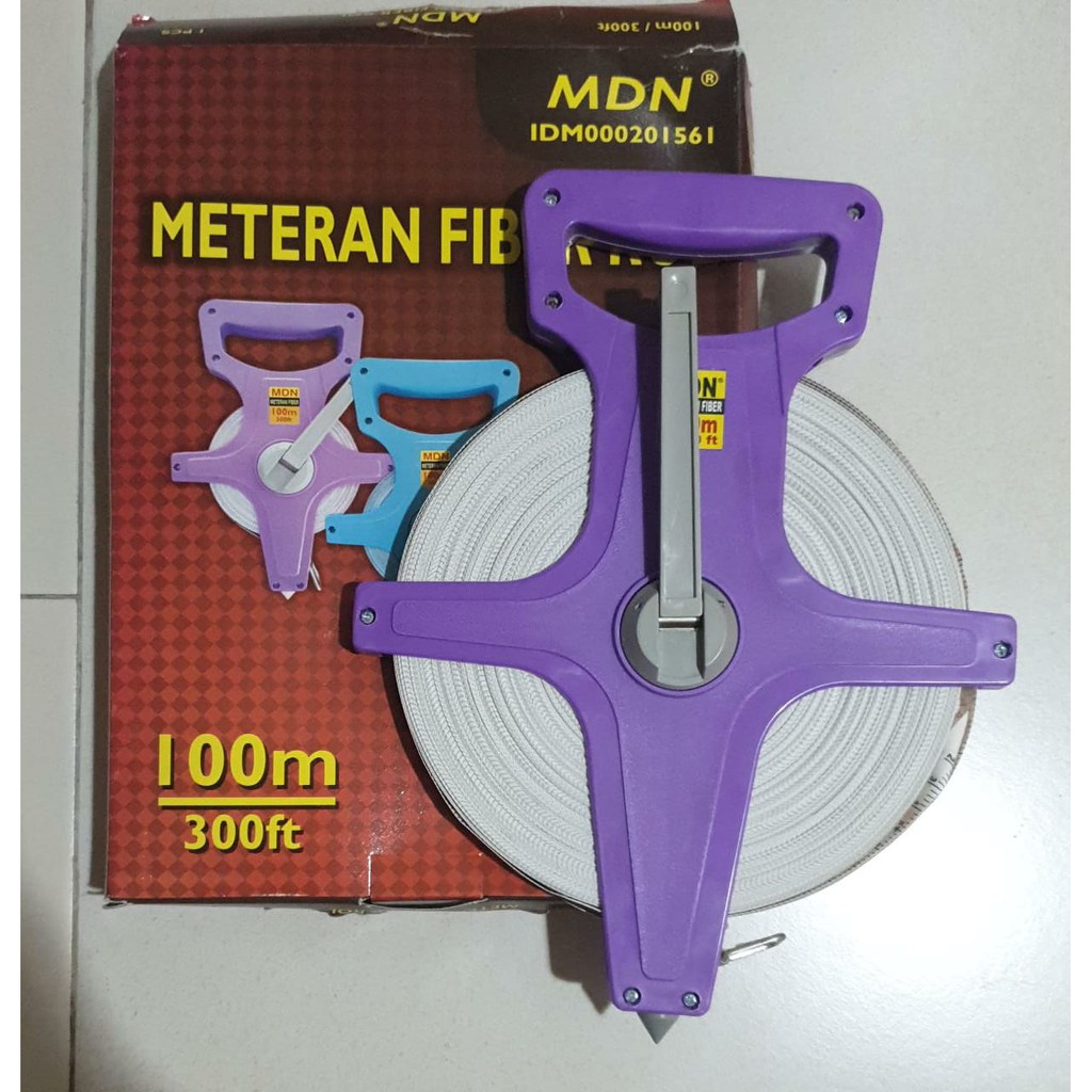 Meteran Fiber MAXI MDN 100 meter - Meteran Tancap 100m Meteran Roll Meter Rol Fiberglass Tape 330