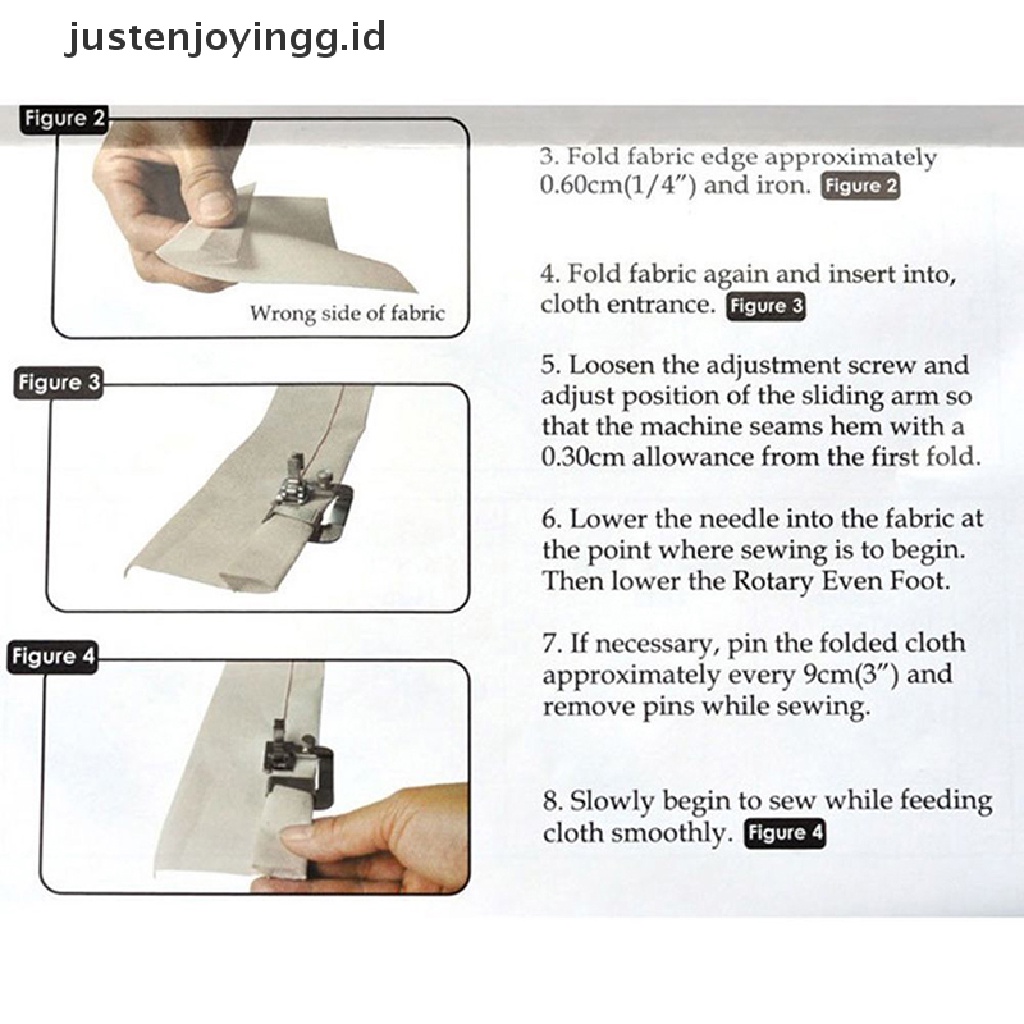 // justenjoyingg.id // 3Pcs Hemming Cloth Strip Presser Foot Sewing Machine Hemmer Rolled Hem ~