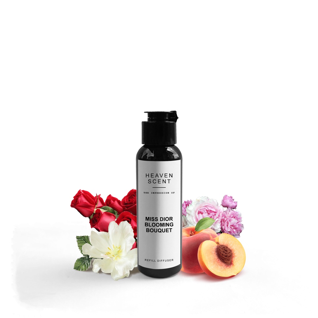HEAVEN SCENT Refill Luxury Reed Diffuser 100 ml - Pengharum Ruangan Aromaterapi Inspired by Fragrance-Blooming Bouquet