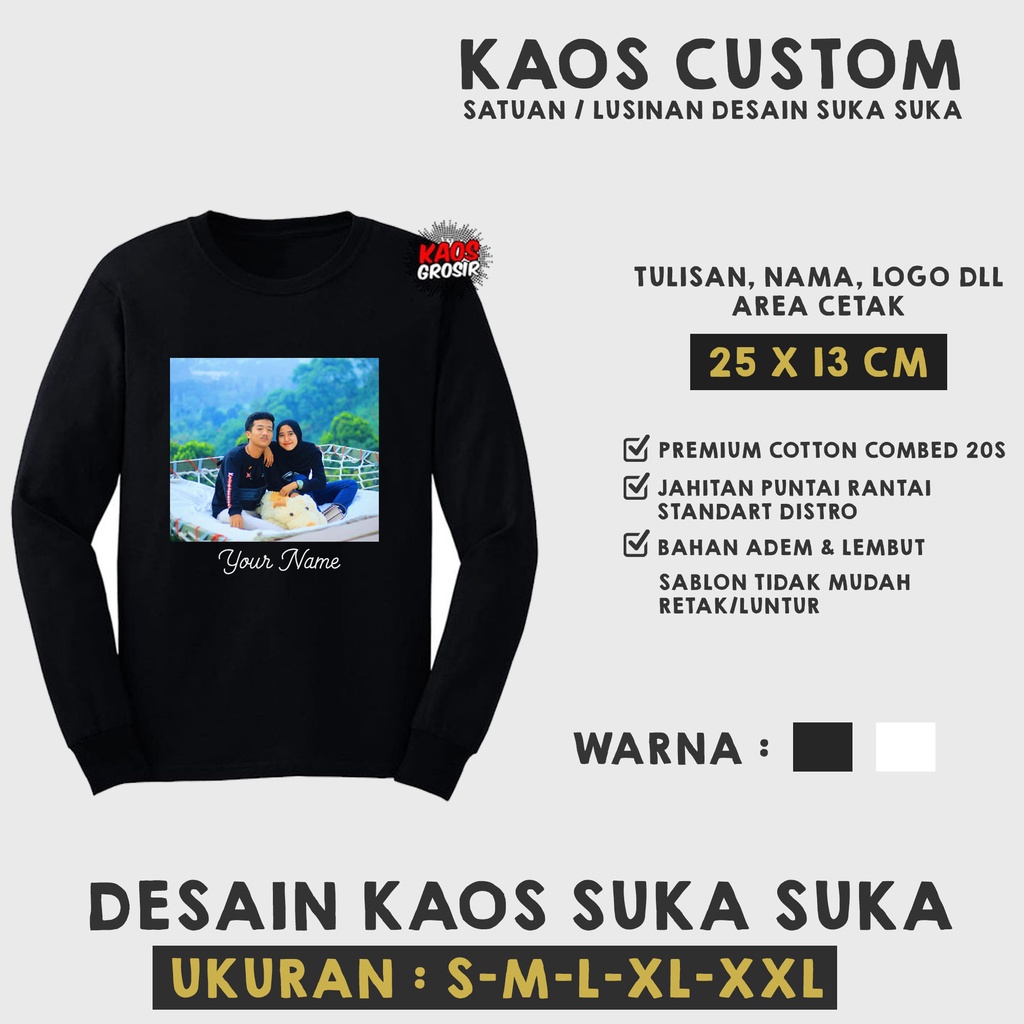 Lakulaku Fashion / Kaos Lengan Panjang //  Kaos Request / Kaos Bisa COD