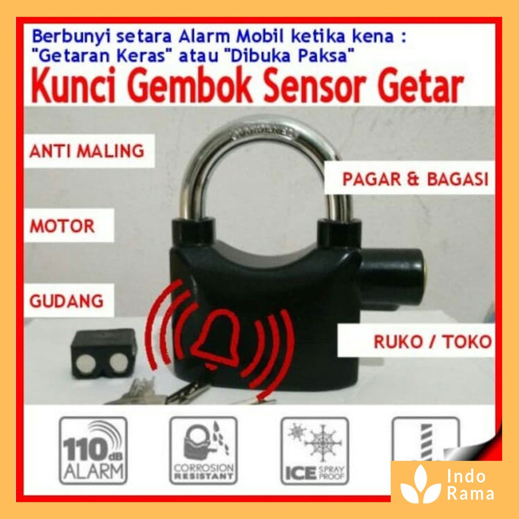 GEMBOK ALARM / GEMBOK MOTOR / GEMBOK ANTI MALING / ANTI MALING / GEMBOK RING PANJANG
