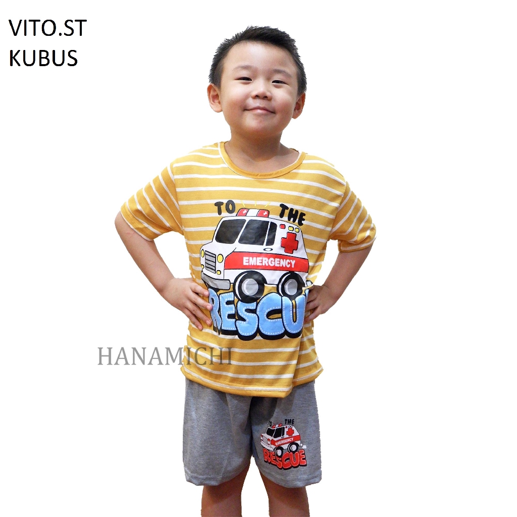 Hanamichi VITO.ST Setelan Anak Bergambar Lengan Pendek