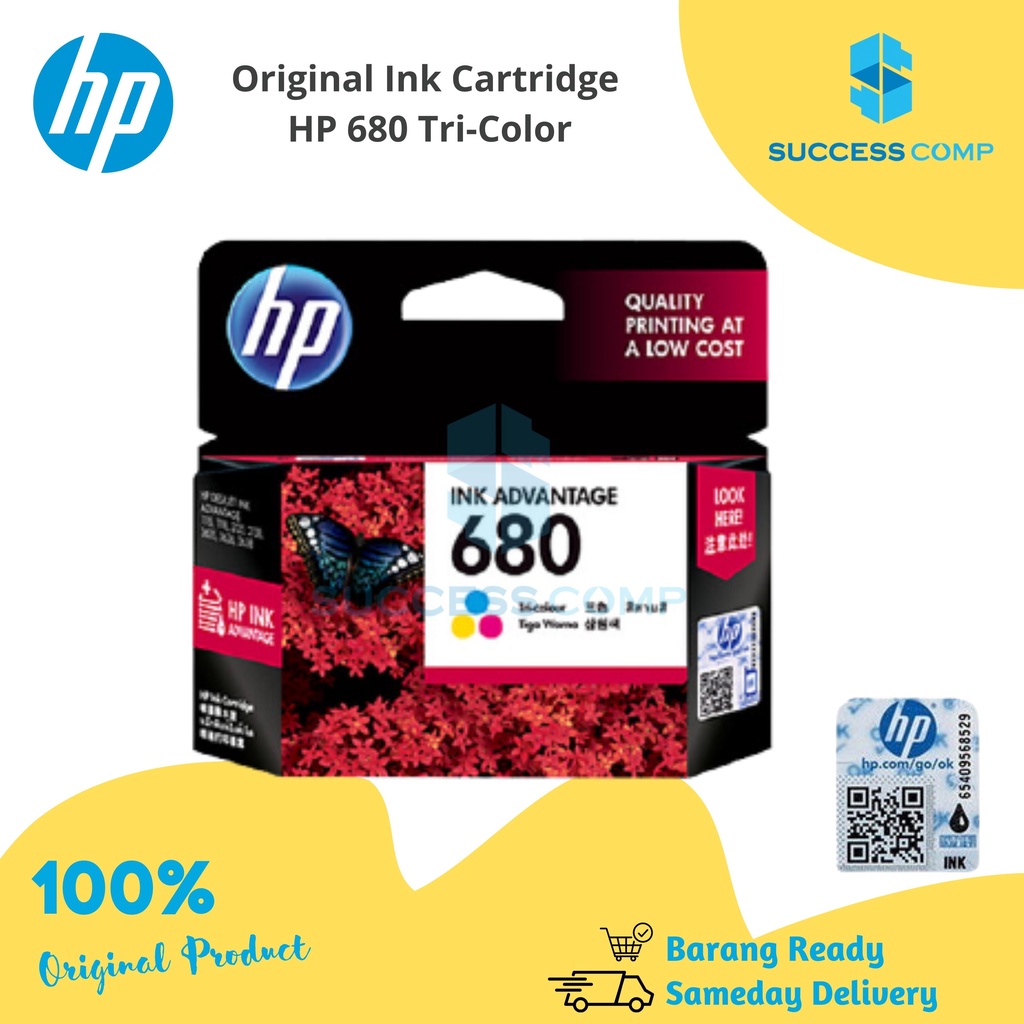 HP Cartridge 680 Warna Tinta Printer Original