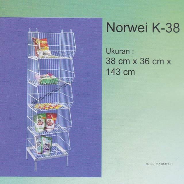 Rak Chiky Norwei K-38 Rak Chiki Display Toko Rak Serbaguna Keranjang Makanan Display Toko - BH