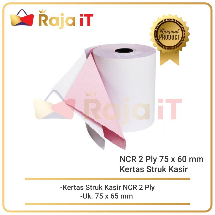 

Kertas Struk Kasir NCR 2 Ply Uk 75 x 60 mm TELSTRUK 75x60 Paper Roll (10 roll)
