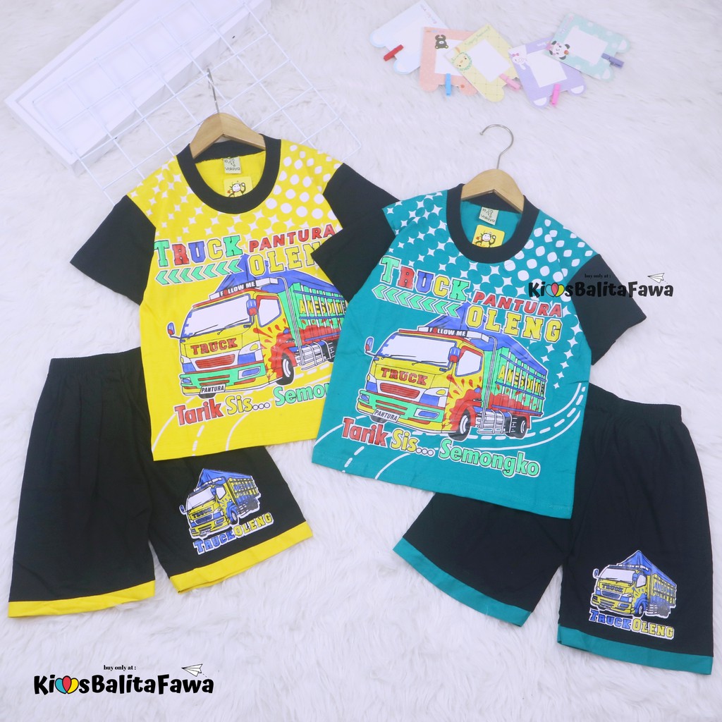 Set Cakka uk 7-8 Tahun / Murah Baju Anak Kaos Karakter Celana Lengan Pendek Laki Cowok Setelan