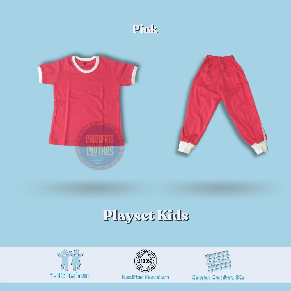 Baju Setelan Stelan Kaos Anak Laki Laki Perempuan Unisex Umur 1 - 12 Tahun Baju Tidur Murah Grosir