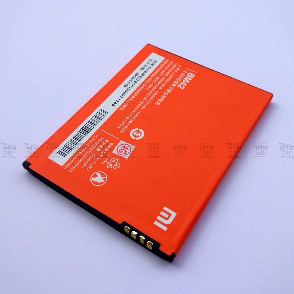 Baterai XiaoMi BM42 Redmi Note 1 Original OEM | Batre, Batrai, Battery, BM 42, Xiao Mi