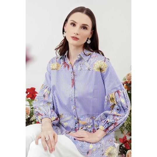 ROMANTIC GARDEN SHIRT WITH PUFF SLEEVE BENANG JARUM