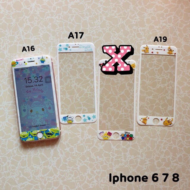 SALE RANDOM MOTIF [ IP 6/7/8 ] Anti gores Ip 7 anti gores gambar [ HANYA DEPAN SAJA ]