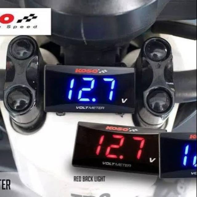 ORIGINAL Volt Meter / voltmeter Koso Super Slim Style motor mobil nmax pcx vespa vixion cbr cb DLL