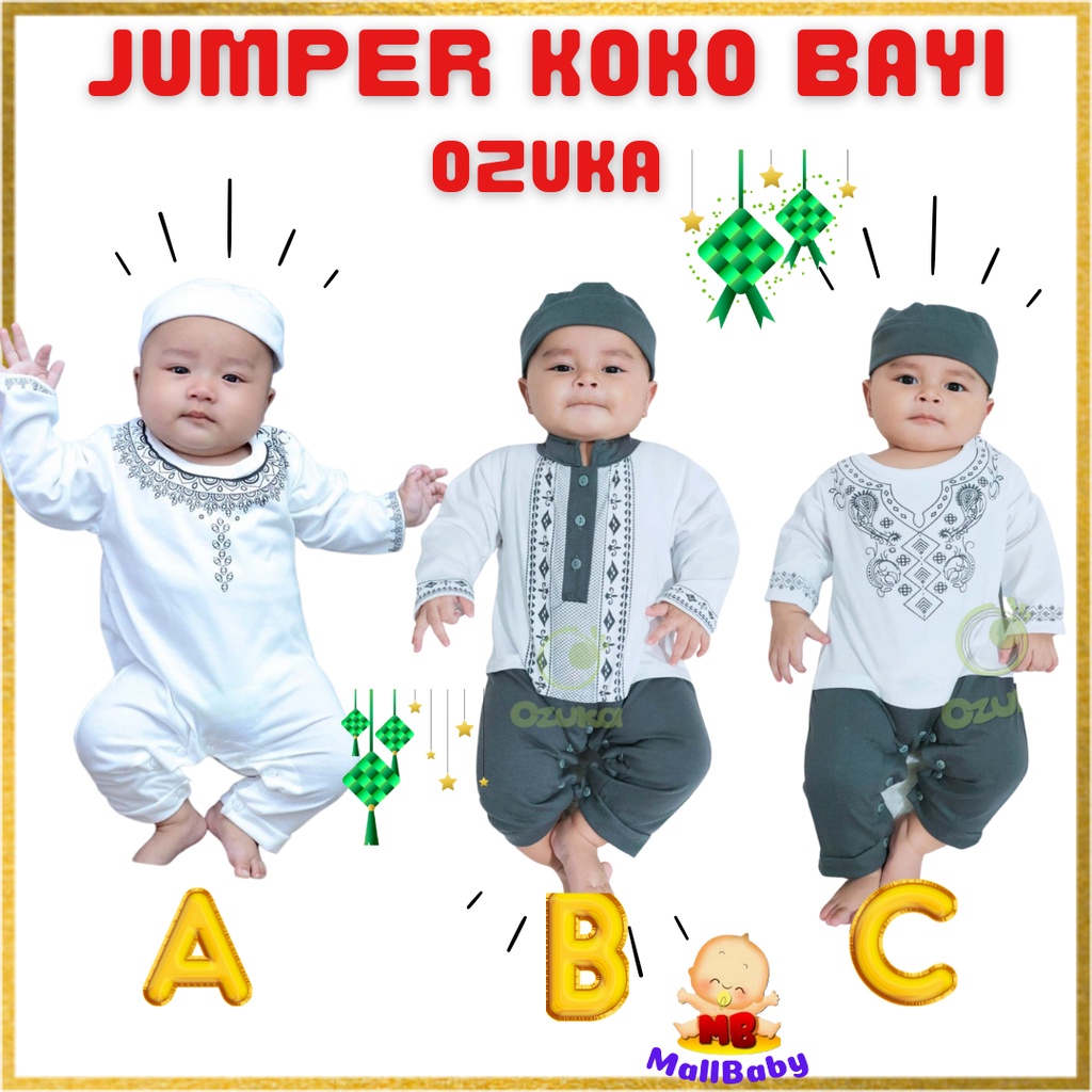 Baju Koko Bayi Jumpsuit Koko Bayi Sablon Panjang