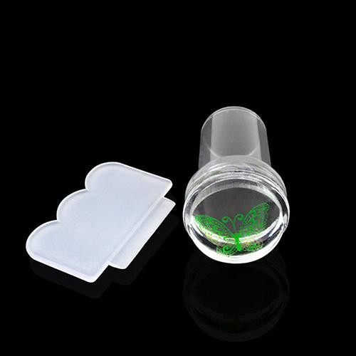[Bayar Di Tempat]  2 Pcs Jelas Stamper Scraper Mini DIY Nail Art Gambar Plat Transfer Manicure Alat