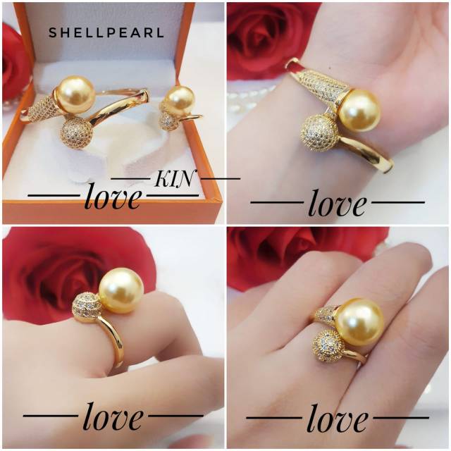 Xuping gelang dan cincin lapis emas 24k 2710f