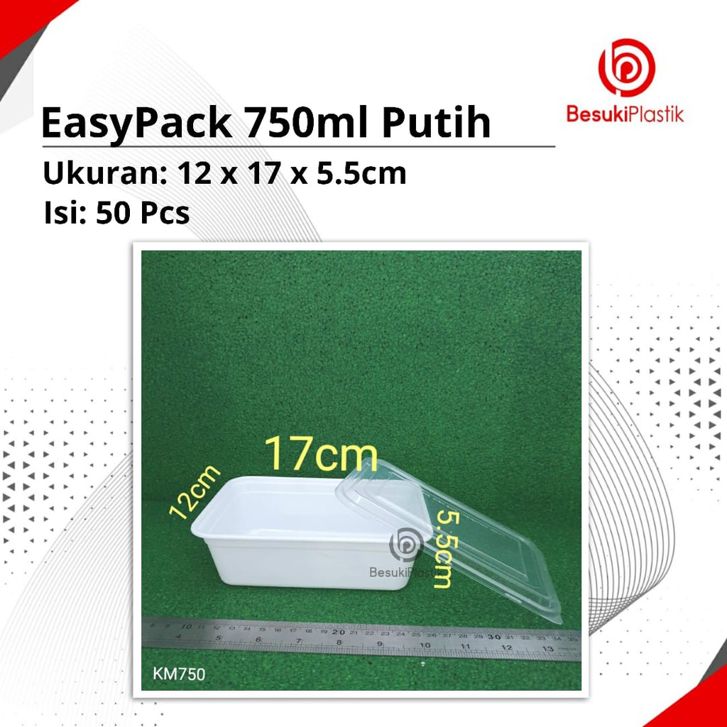 Thinwall EasyPack 750ml Putih / Thinwall Putih 750ml / Box Takeaway Putih 750ml / Kotak 750ml