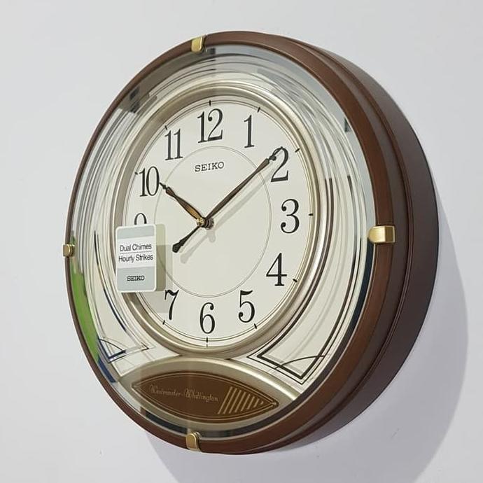 Jam Dinding SEIKO QXD215B Westminster Whittington QXD215 Brown Case tersedia stok