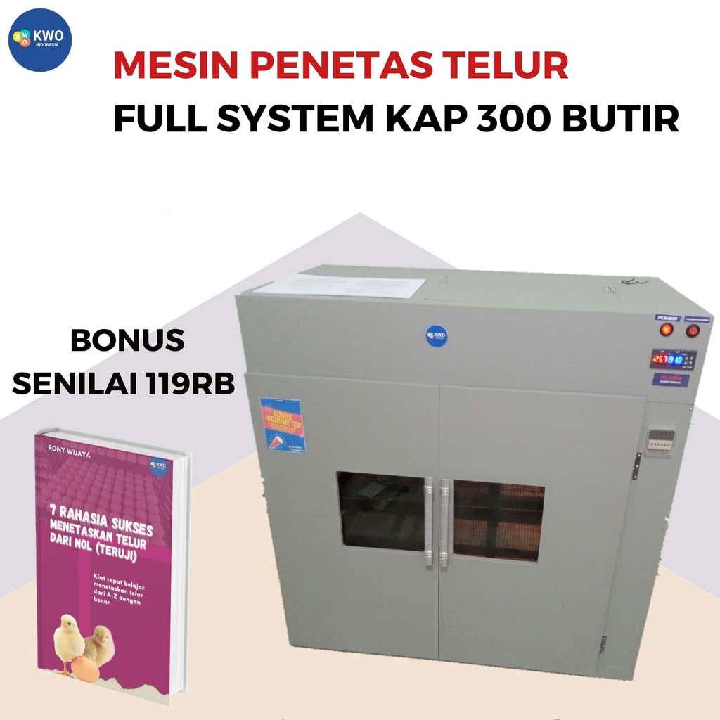 Mesin tetas telur full system kapasitas 300 butir KWO Indonesia