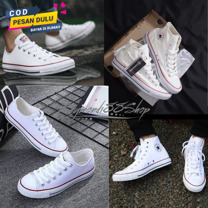 Sepatu wanita kets Polos wanita murah warna - putih Sepatu Sneakers Pria Wanita Sekolah Fashion Kere