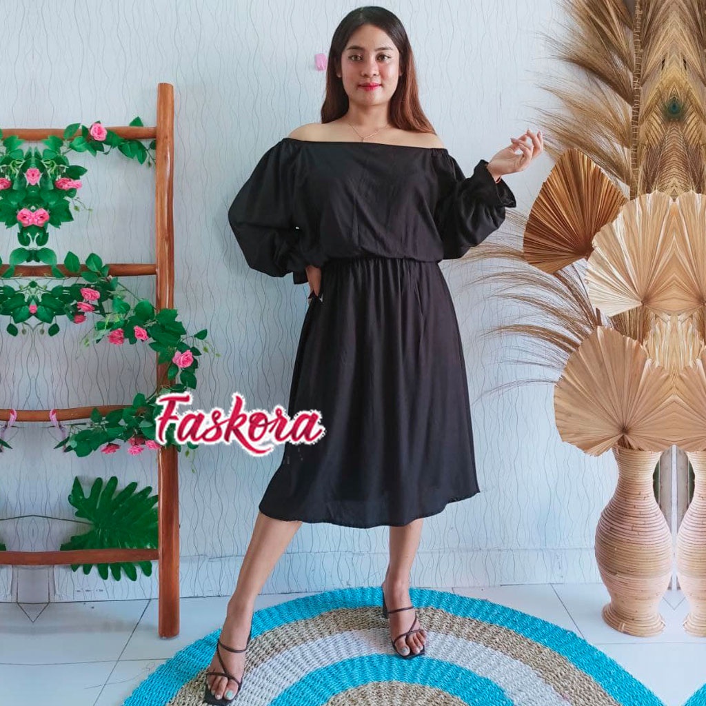 Dress Wanita Casual Dress Jumbo Sexy Dress Bali Panjang Polos Dress Murah Kekinian Dress Kerut Bali