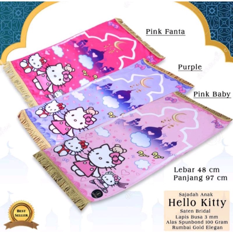 Sajadah Anak Karakter Hello Kitty Rumbai Terbaru