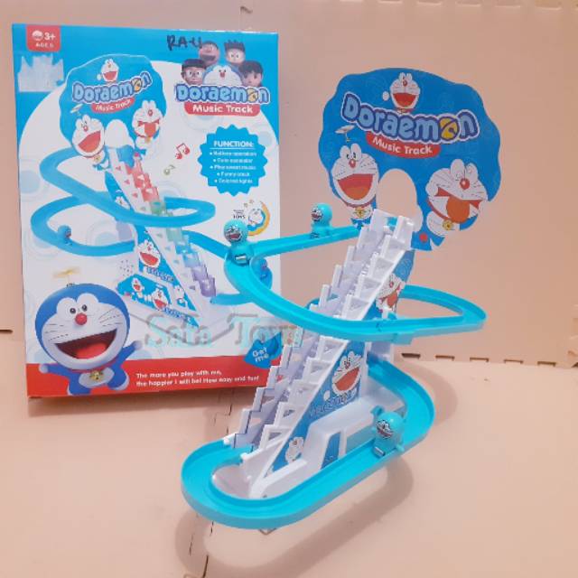 Mainan Anak Anak Doraemon Tangga Slide Music  And Light free baterai