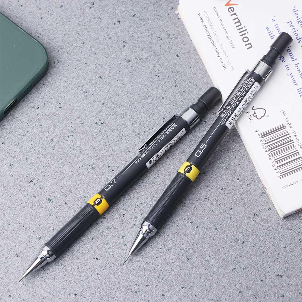 Mxbeauty Pensil Mekanik Alat Lukis Tulis Menggambar 0.5/0.7mm Pensil Mekanik Siswa Logam