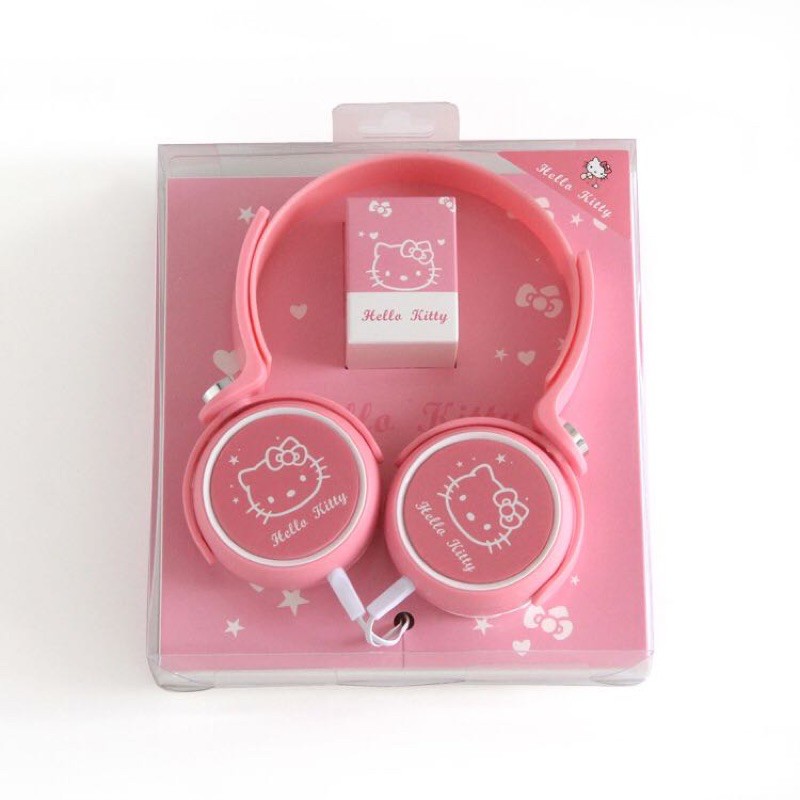 HEADPHONE  HELLOKITTY PINK / FULL PINK / SUPER BASS/ HEADSET KARAKTER / Motif LUCU /limited ERMURAH