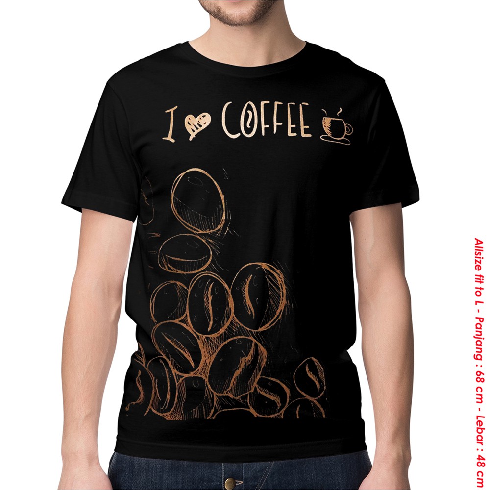 Pakaian Pria Kaos Baju Tshirt FULLPRINT BIJI KOPI Shopee Indonesia