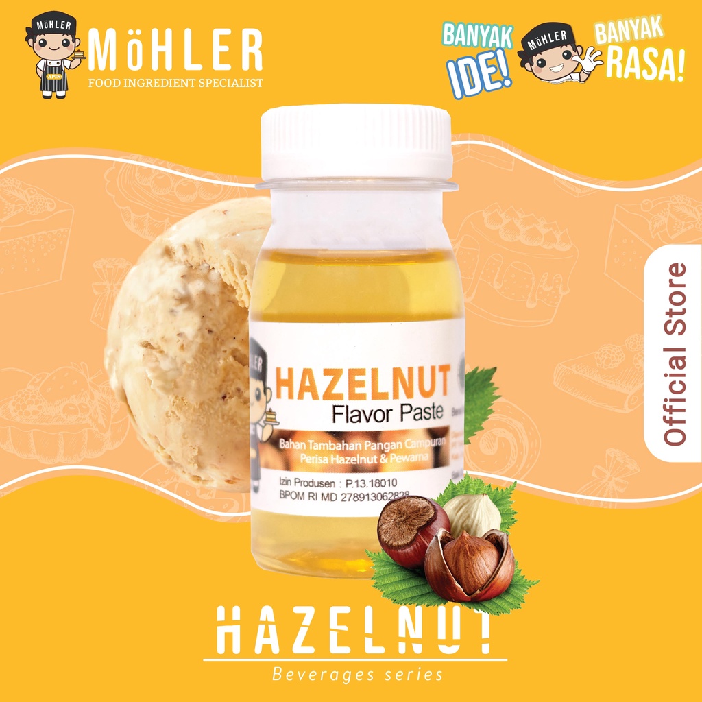 MOHLER Pasta perisa pewarna Hazelnut (KLIK KOMBO HEMAT UNTUK BELI 1 GRATIS 1)