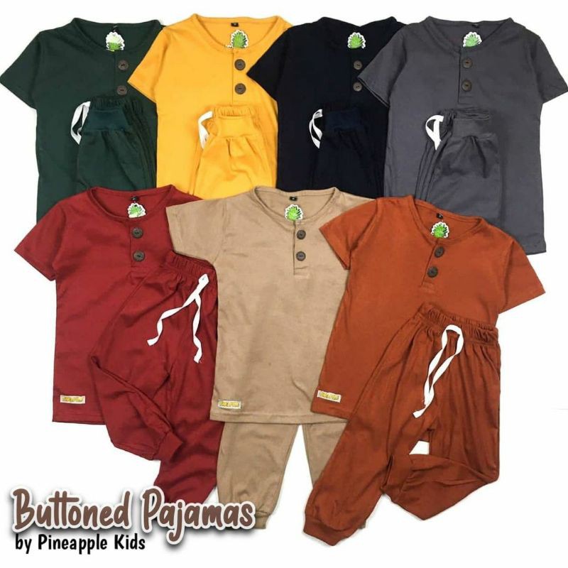 Button Pajamas Pineapple Kids