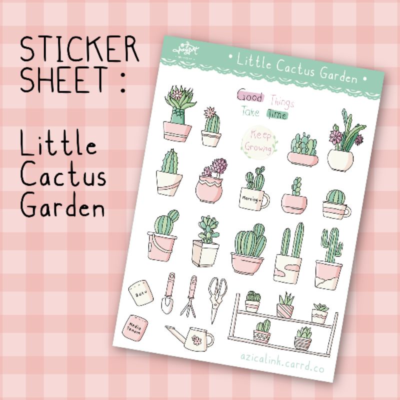 

Stiker Aesthetic Tema Kaktus Sukulen Tanaman Tumbuhan Pot Gunting Sekop Motivasi (Waterproof, Laminasi Doff)