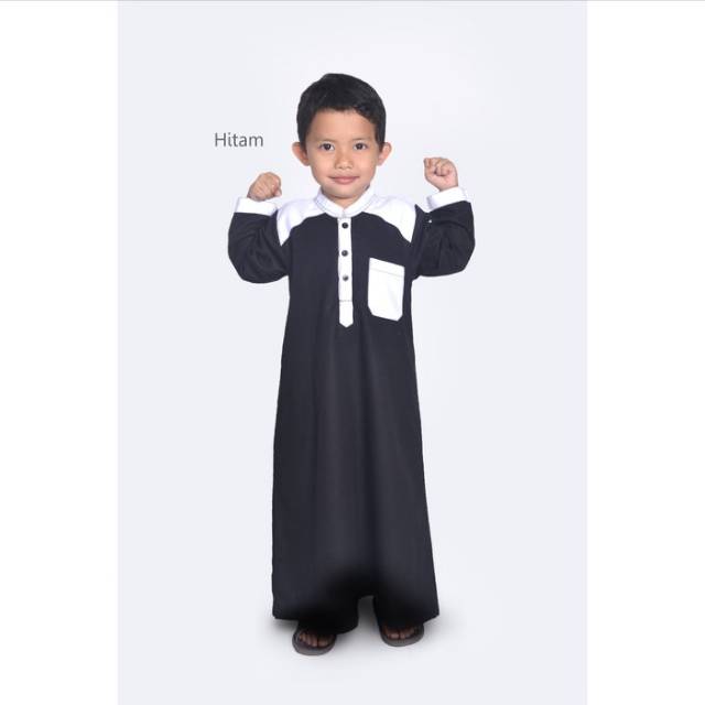Gamis anak Cowok Murah Gamis Distro Hitam S