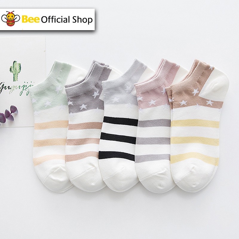 BEE - Kaos Kaki Fashion Kaos Kaki Pendek Semata Kaki Ankle Socks Murah SC - 10