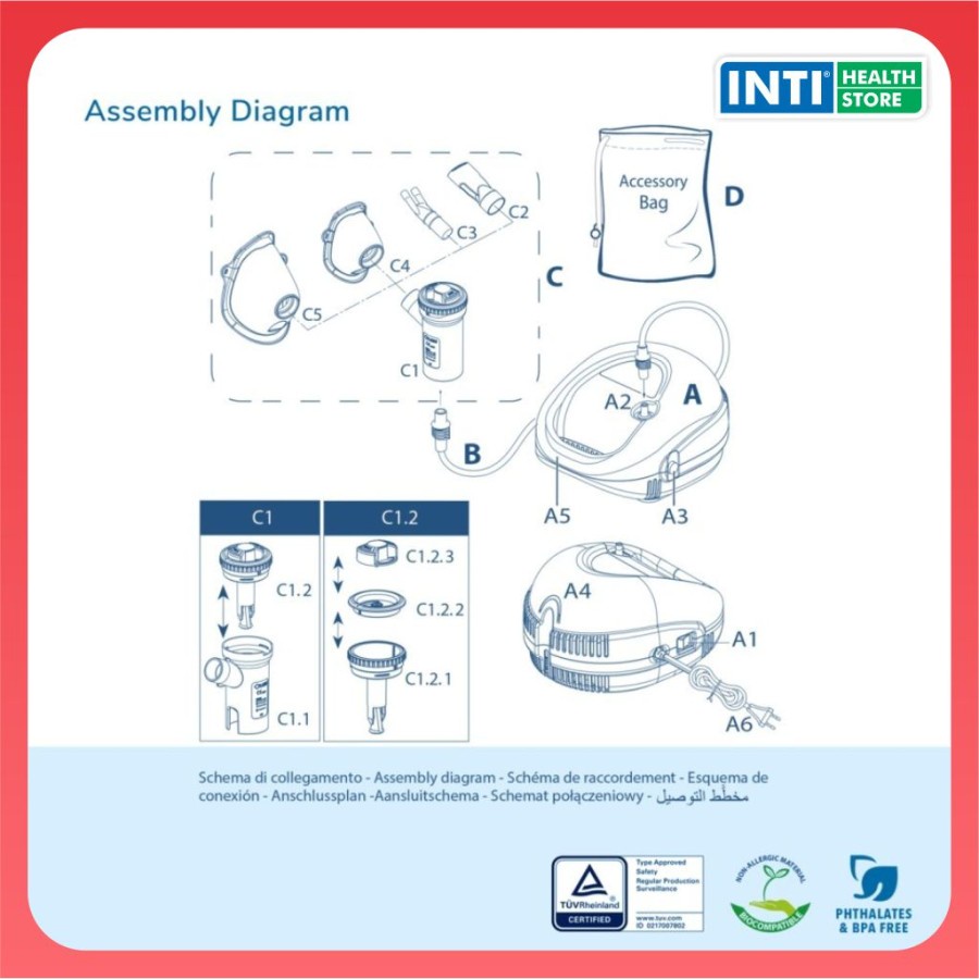 ELVASENSE | Air Compressor Nebulizer NEB39 | Nebu Dual Speed Airflow