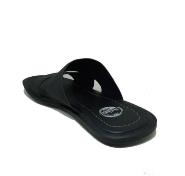 Sandal besar cowok ukuran 44-47 sendal pria slop kulit hitam sandal besar big size jumbo