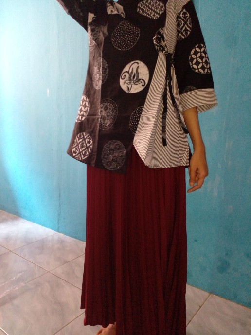 Tey-17 Batik Wanita Asj Sa Hrb026 Kenongo Kemeja Tosca Pendek