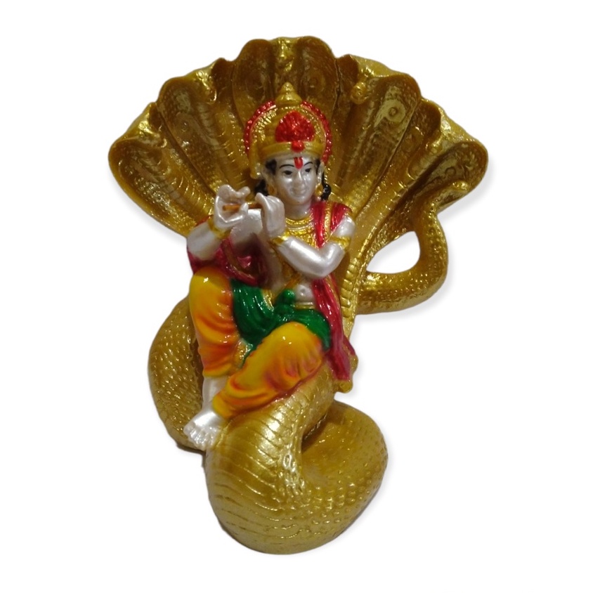 Patung Dewa Krishna/Patung Krishna pegang suling/Krisna ular/krisna pajangan