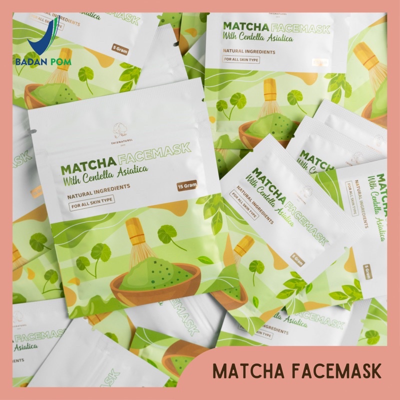 THISNATUREL Matcha Facemask - Masker Bubuk Organic BPOM Murah