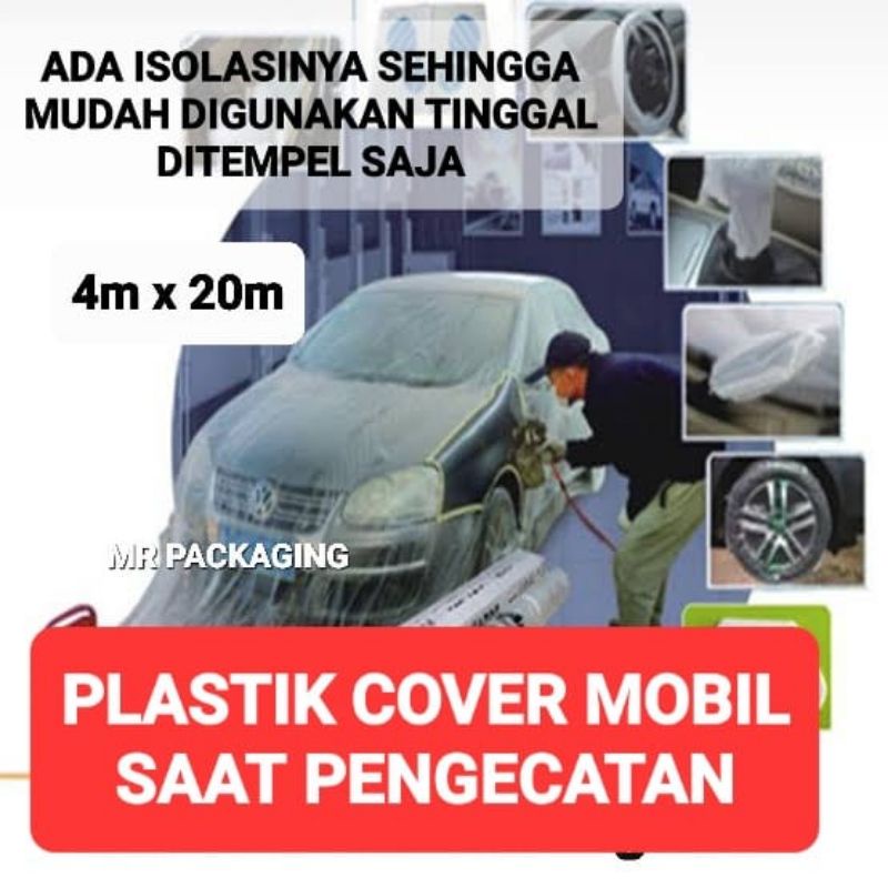 Masking Tape Plastik Body Repair Car | Cover Pelindung Perbaikan Mobil Pengganti Koran Bekas