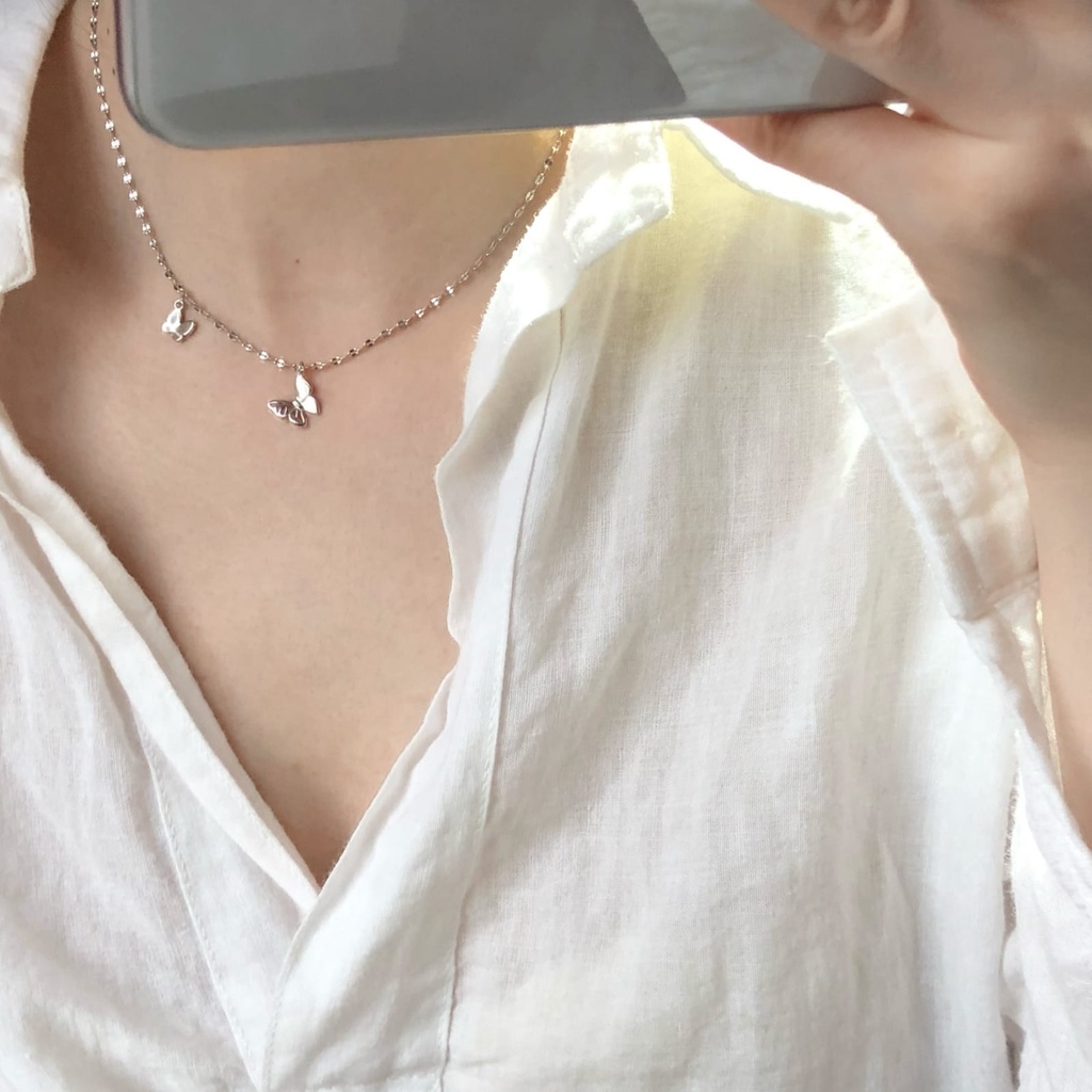 Kalung KL119 Perak / Silver S925 Premium Fashion Wanita Kalung unik Lucu Keren / Deluna/BB