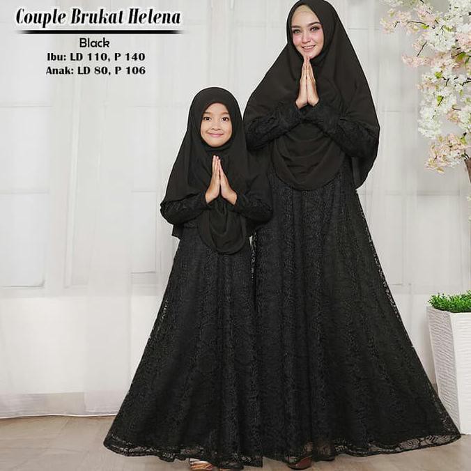 Baju Muslim Wanita Gamis Syari Couple Ibu Dan Anak Helena Terbaru