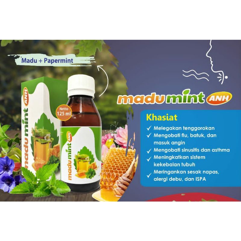 Madu Mint ANH 125ml / Madu Plus Peppermint / Madu Pelega Tenggorokan