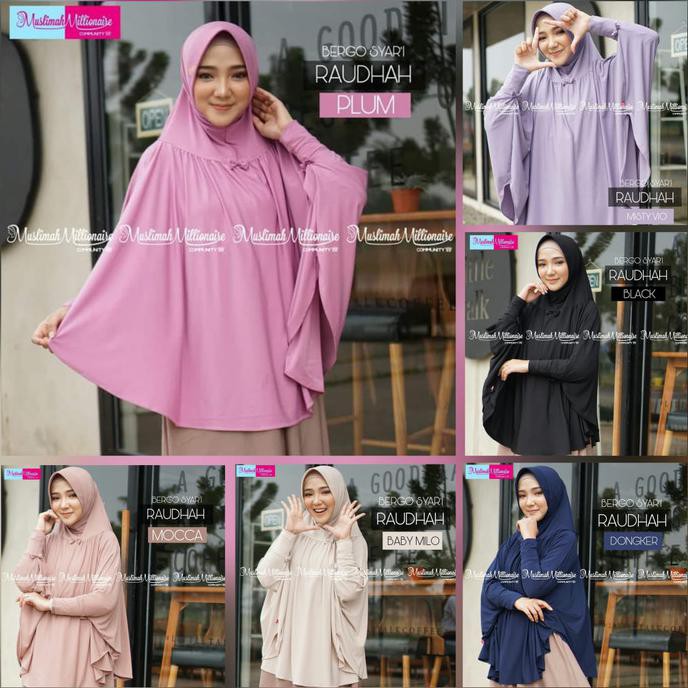 Bergo Syari RAUDHAH / Jilbab Lengan Syari / Jilbab Lengan Instan