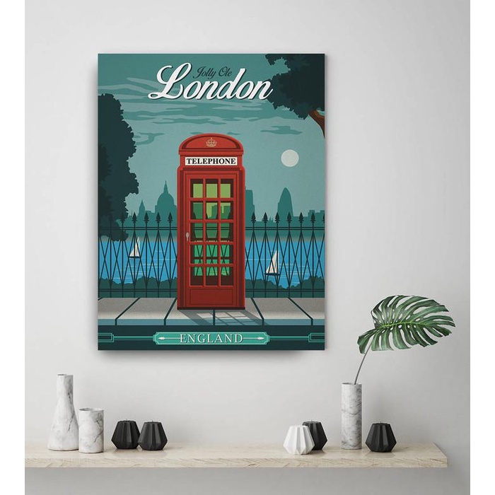 

London" Poster Kayu (30X22) Kualitas Terbaik